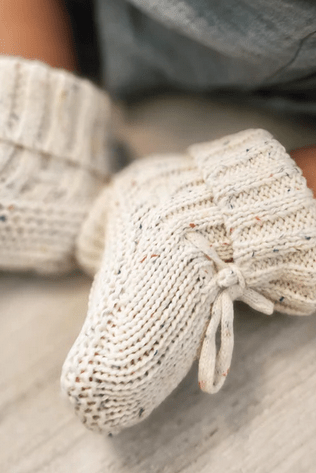 COZY Speckle Knit Booties 100% Cotton