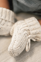 COZY Speckle Knit Booties 100% Cotton