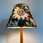 Midnight Floral Summer Garden Velvet Steep Empire Lampshade | Handmade Ceiling Light Shade | UK
