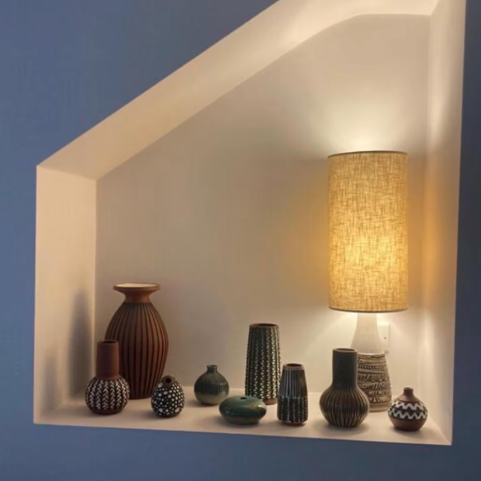 Natural Linen Lampshade | Extra Tall Cylinder Ceiling Light Shade | Bespoke Handmade UK