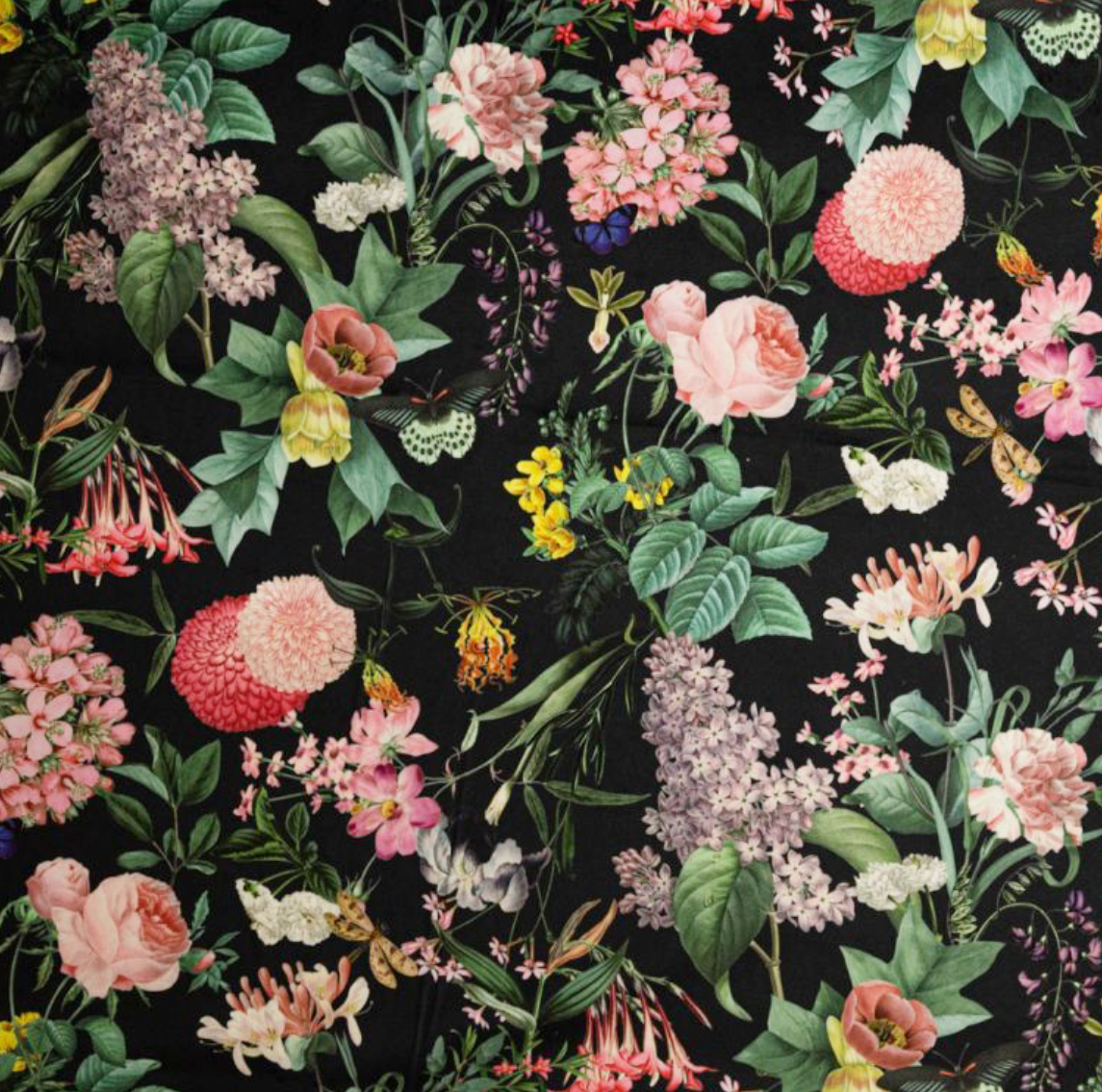 Butterfly floral velvet throw cushion, scatter cushions