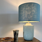 Teal Linen Drum Lampshade | Handmade Ceiling Light Shade | Bespoke UK