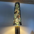 Black Leaves Velvet Lampshade | Extra Tall Cone Light Shade | Bespoke Handmade UK