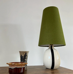 Olive Linen Lampshade | Extra Tall Cone Light Shade | Bespoke Handmade UK