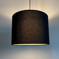 Black Cotton Drum Lampshade | Handmade Ceiling Light Shade | Bespoke UK