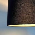 Black Cotton Drum Lampshade | Handmade Ceiling Light Shade | Bespoke UK