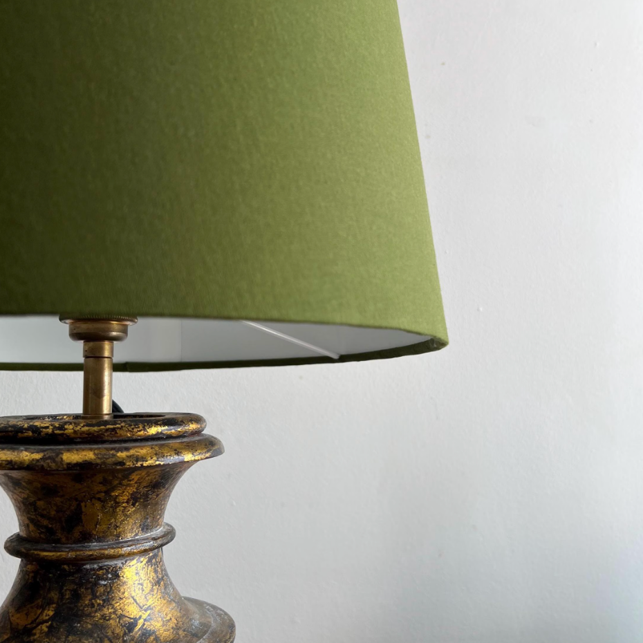 Olive Cotton French Drum Lampshade | Handmade Ceiling Light Shade | UK