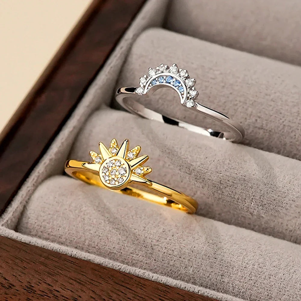 Celestial Sun & Moon Ring Set
