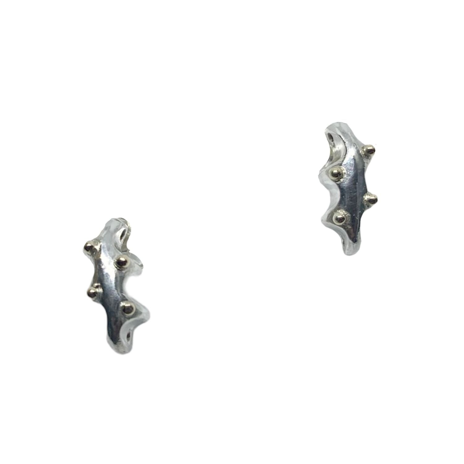 Sea Slug Stud Earrings – Handmade Sterling Silver 925 with 18ct Yellow Gold
