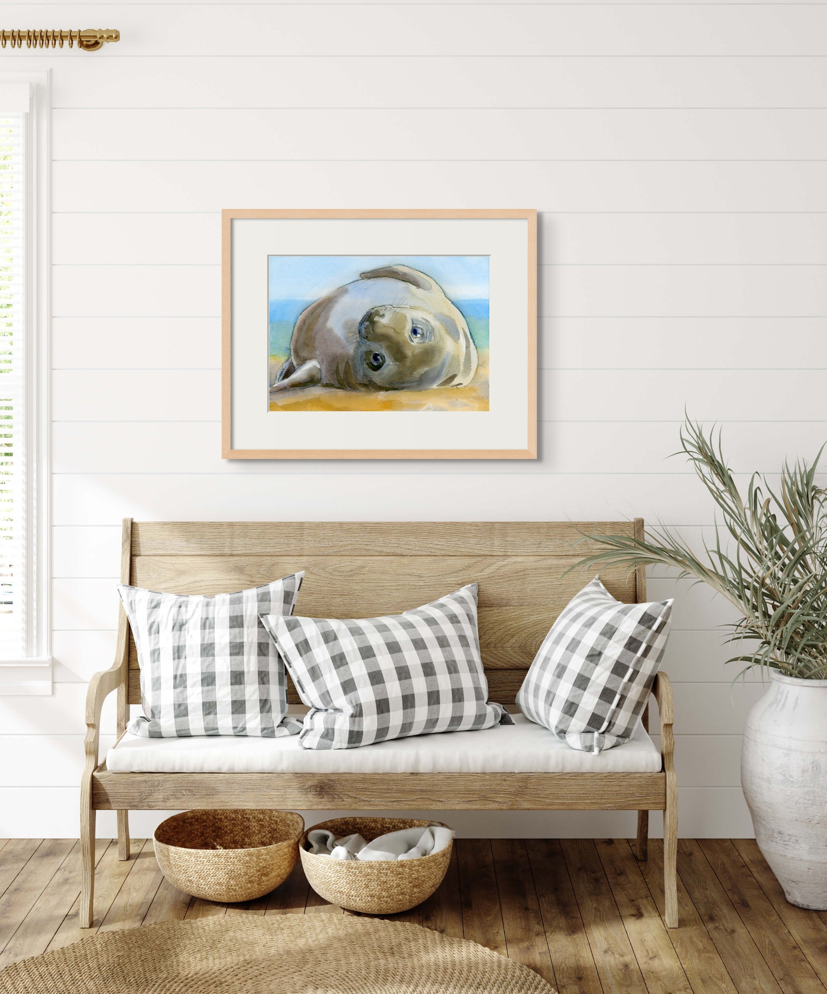 Happy Days Seal - Cornish sealife - Giclée Watercolour Print