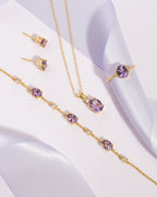 Lavender Amethyst Oval Stud Earrings in 18k Gold Vermeil