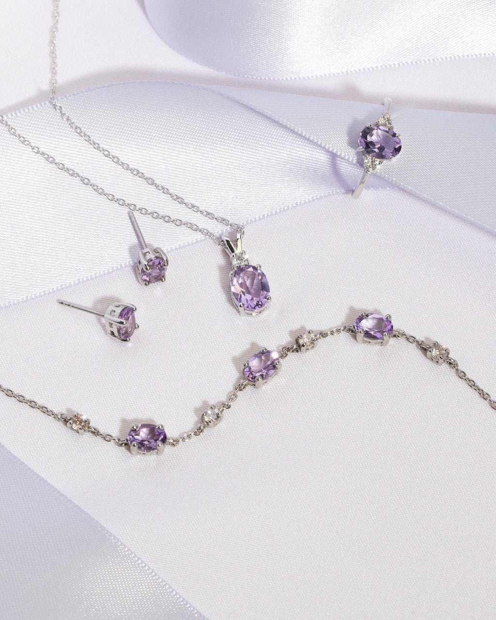 Essential Amethyst Jewellery Set in Sterling Silver