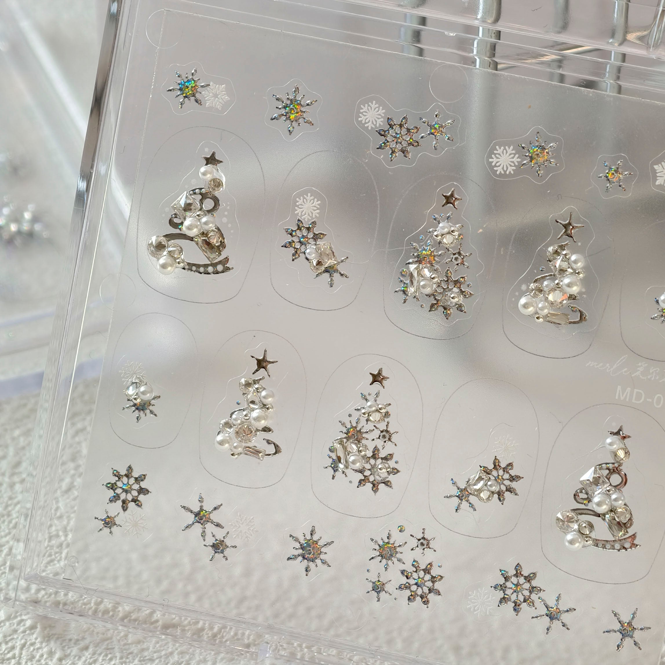 Hello Claws | Silver Christmas Tree Nail Deco Sticker