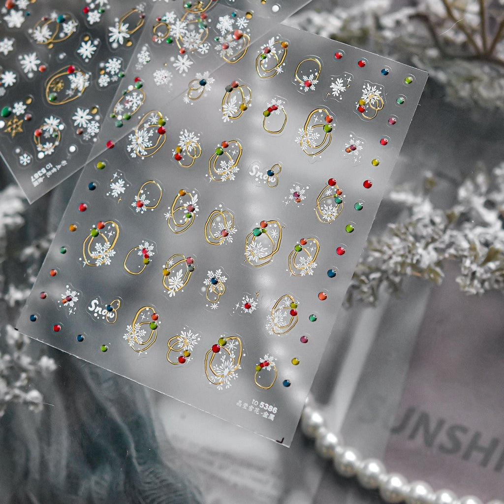 Hello Claws | Silver Snow Nail Deco Sticker
