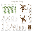 Extra Monkeys, Vines & Leaves -  Repositionable Wall Decals Add-on Set