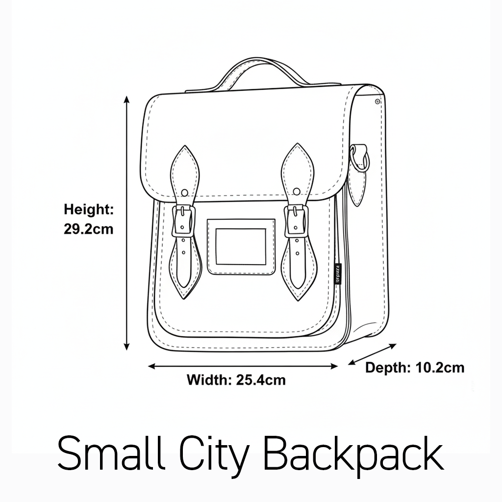 Handmade Leather City Backpack - Autumnal Kaleidoscope