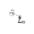 Skull Arm Solo Stud Earring in Sterling Silver 925 – Oxide Finish