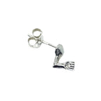 Skull Arm Solo Stud Earring in Sterling Silver 925 – Oxide Finish