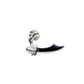 Single Arm Skull Dagger Stud Earring in Sterling Silver 925