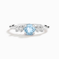 Sky Blue Topaz Five Stone Ring in Sterling Silver