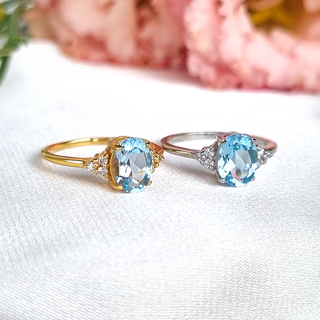 Sky Blue Topaz Ring in 18k Gold Vermeil