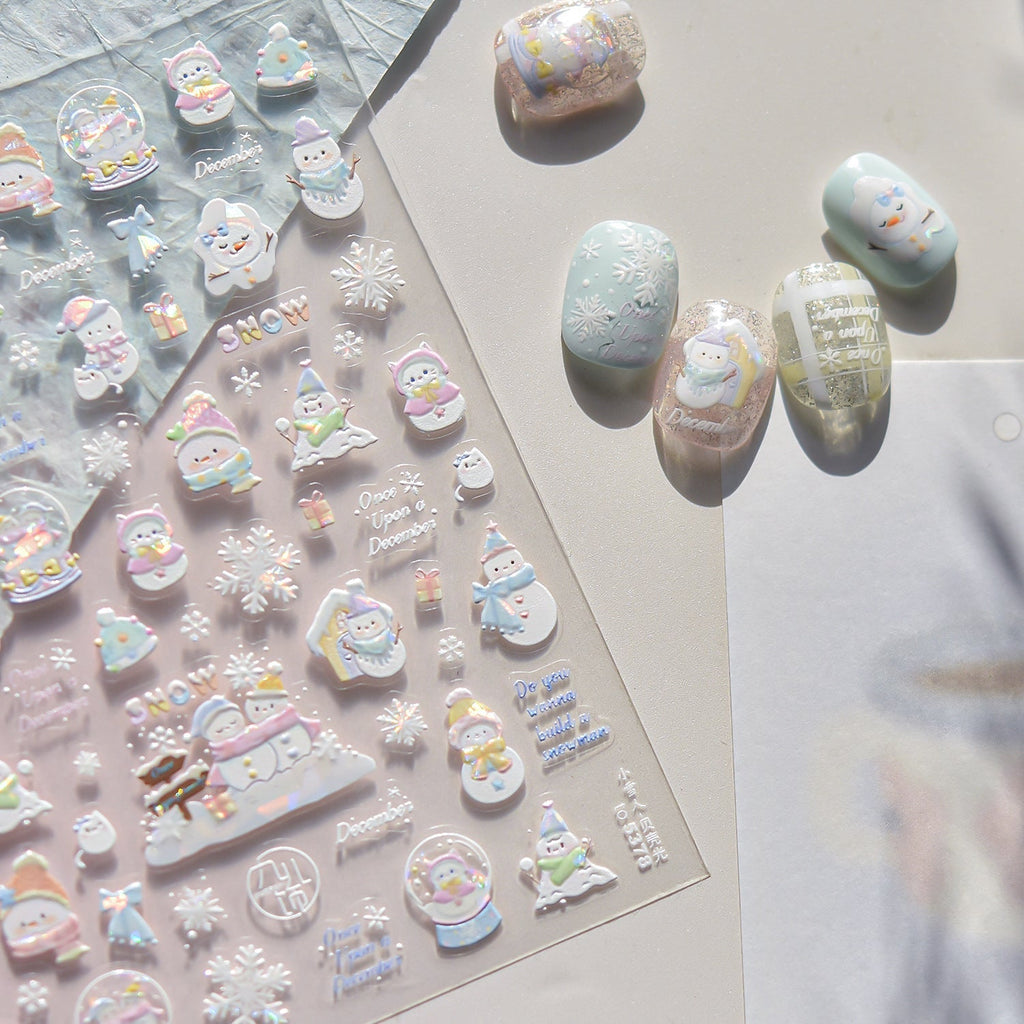 Hello Claws | Snowman And Candy House Nail Deco Sticker