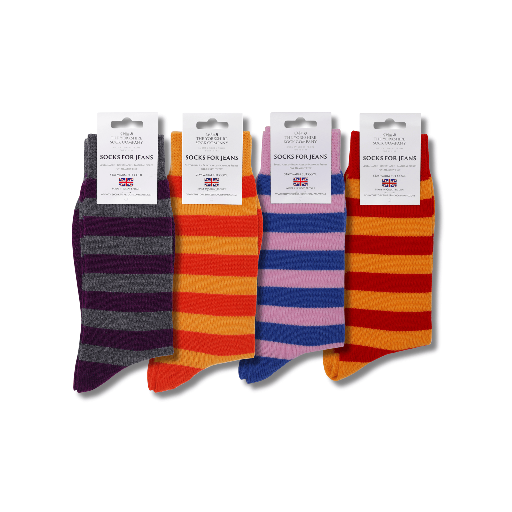 Socks For Jeans - Bright Everyday Merino Socks - 4 Pair Bundle 1 (£14 per pair)