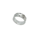 One Of A Kind Dots Ring – Handmade Chunky Silver Band for Men