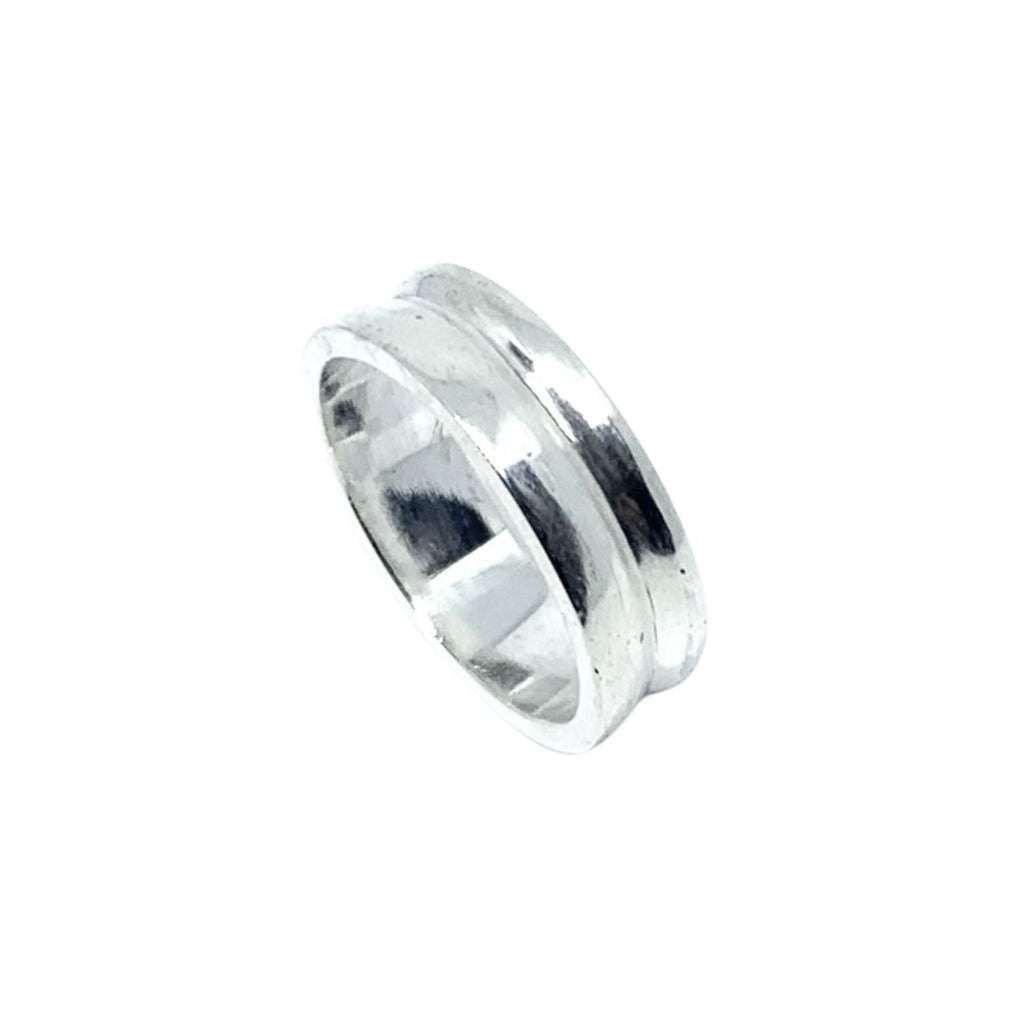 Sterling Silver Curved Band Ring – Handmade Lost Wax Carving – One Of A Kind
