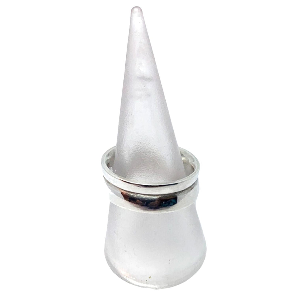 Sterling Silver Curved Band Ring – Handmade Lost Wax Carving – One Of A Kind