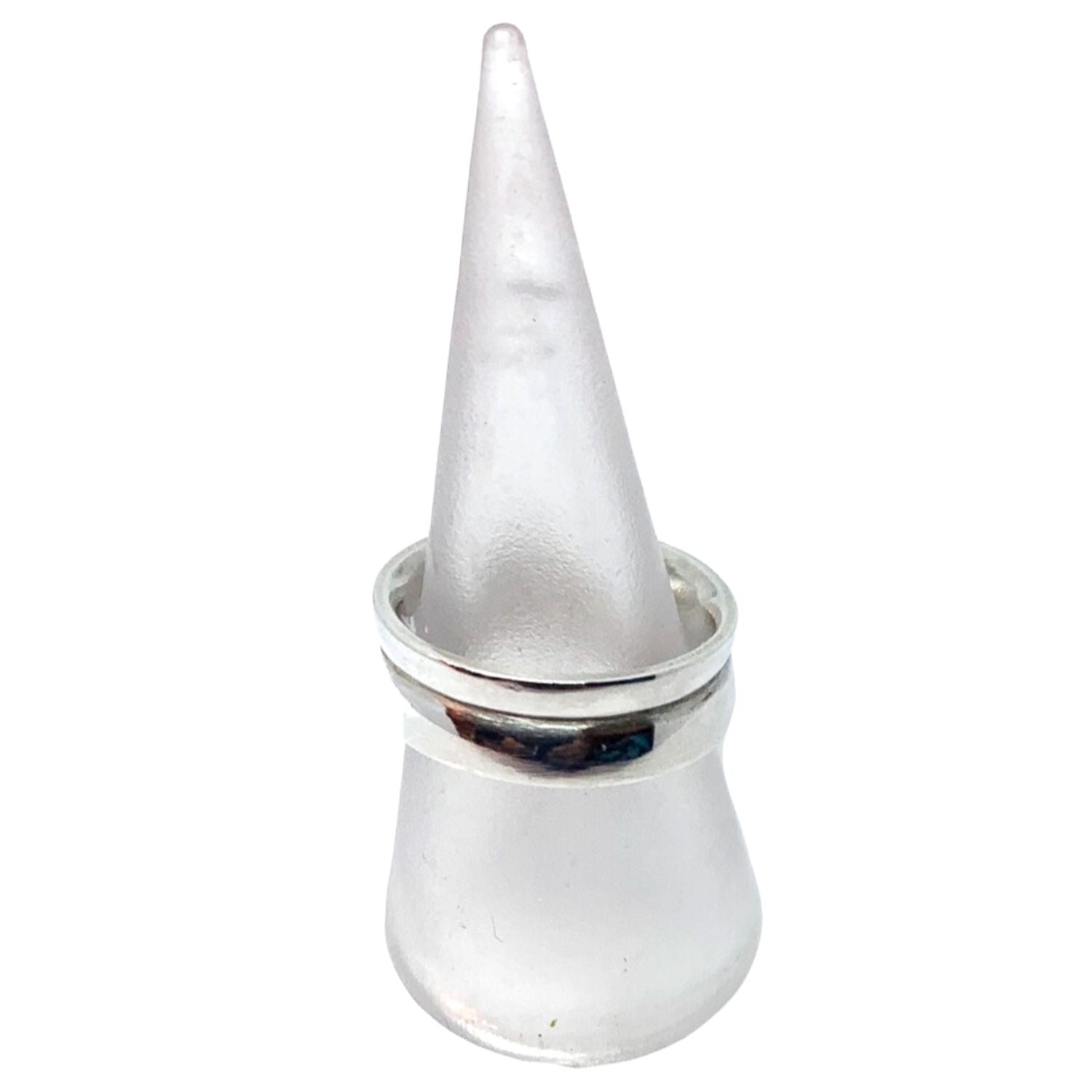 Sterling Silver Curved Band Ring – Handmade Lost Wax Carving – One Of A Kind