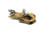 Sterling Silver Skull Bone Stud Earrings – Handcrafted Gothic Style