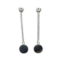 Circle Drop Chain Earrings – Sterling Silver 925