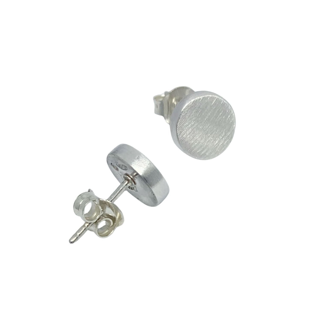 Circle Stud Earrings – Sterling Silver, Handmade
