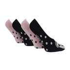 4 Pack Ladies Novelty No Show Socks: Summer Cotton Socks with Heel Grip