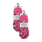 4 Pack Ladies Novelty No Show Socks: Summer Cotton Socks with Heel Grip