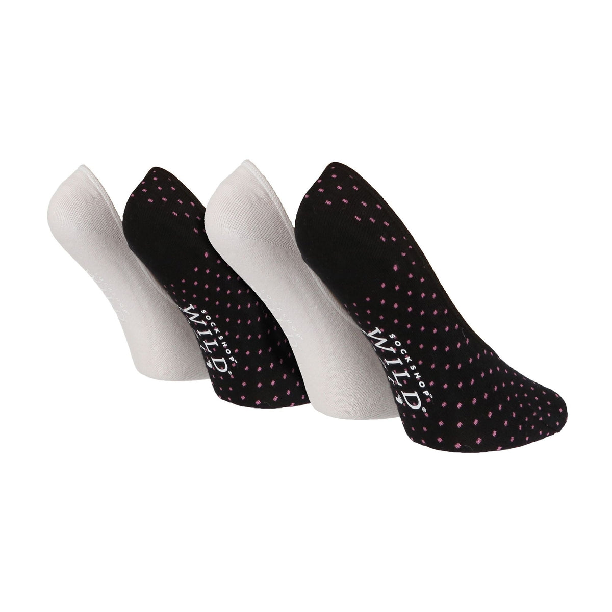 4 Pack Ladies Novelty No Show Socks: Summer Cotton Socks with Heel Grip
