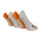 4 Pack Ladies Novelty No Show Socks: Summer Cotton Socks with Heel Grip