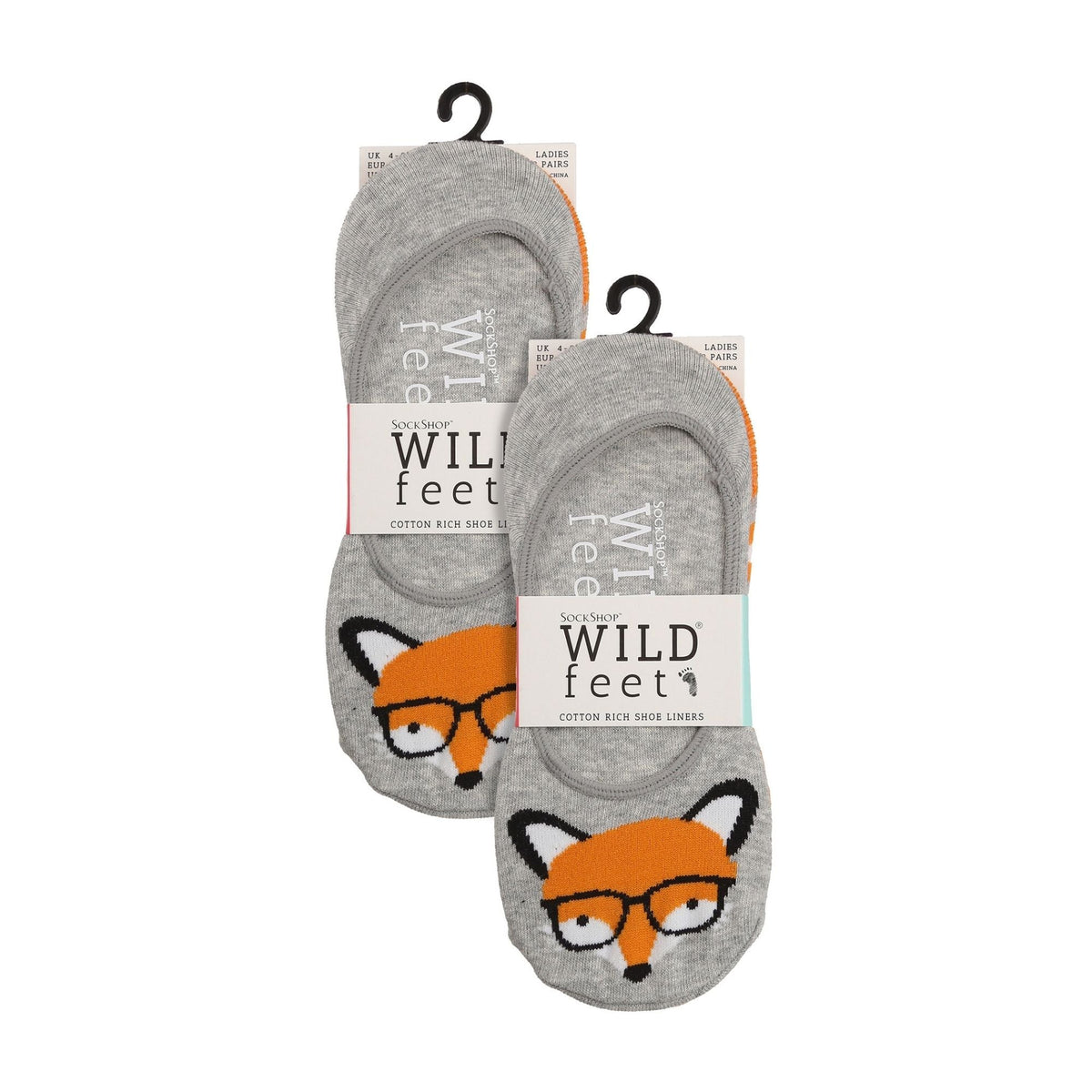 4 Pack Ladies Novelty No Show Socks: Summer Cotton Socks with Heel Grip