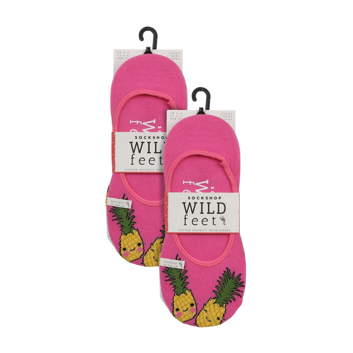 4 Pack Ladies Novelty No Show Socks: Summer Cotton Socks with Heel Grip