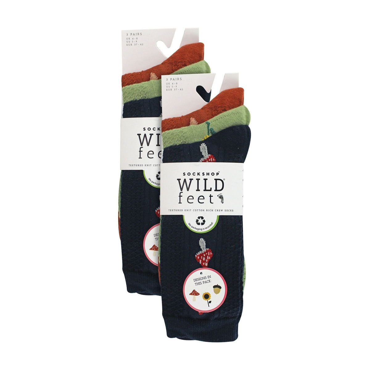 6 Pairs Ladies Multipack of Novelty Design Knitted Boot Socks | Autumn Socks