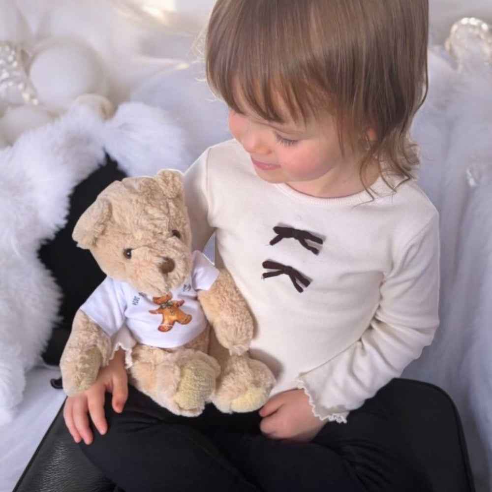 Personalised Luxury Teddy Bear with Green Woodland Animals T-Shirt