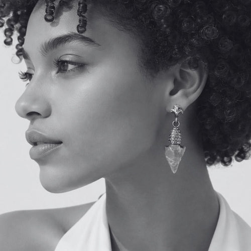 Ancient Arrowhead Dangle Earrings in Sterling Silver – One Of a Kind