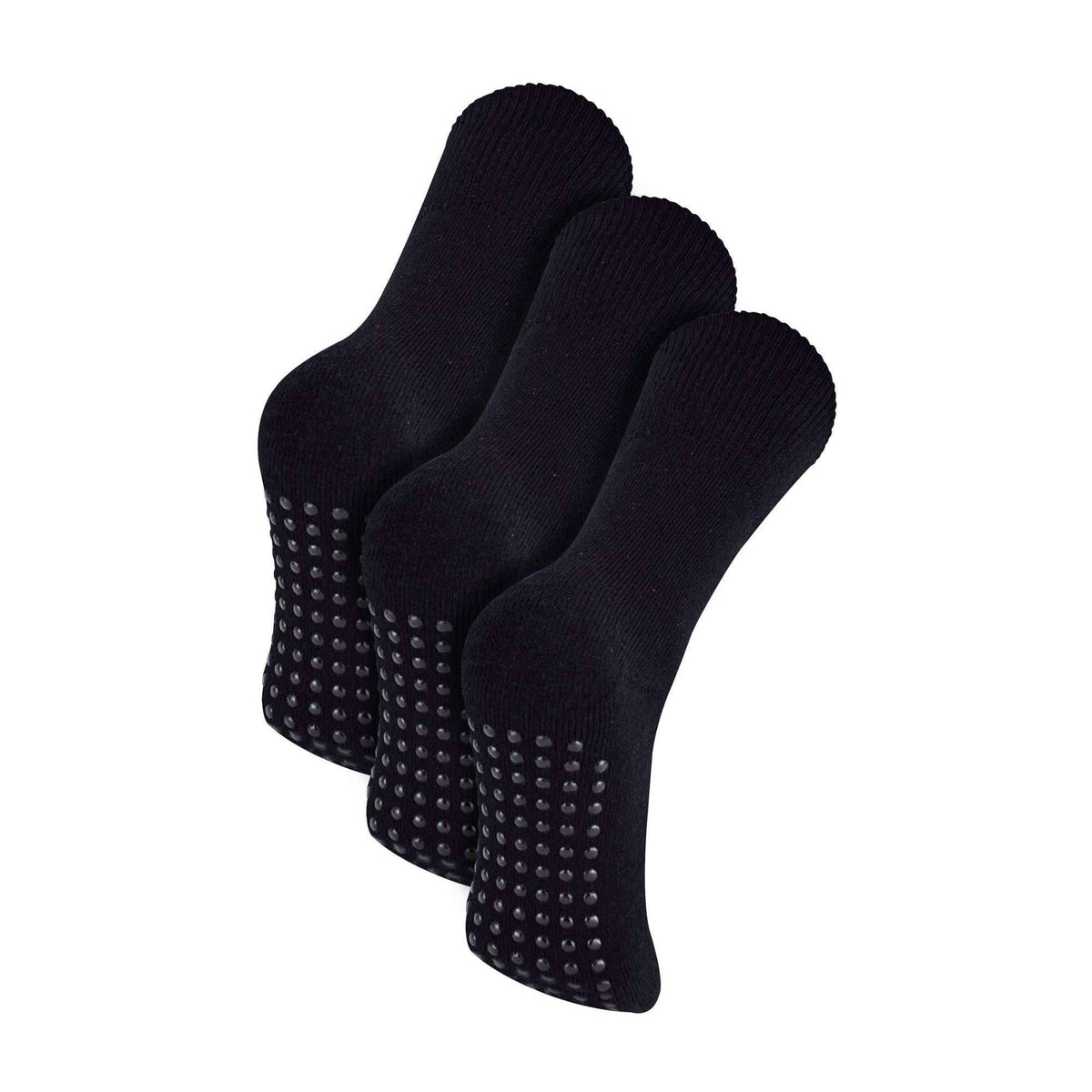 3 Pairs Unisex Multipack Anti-Slip Bamboo Slipper Socks with Grippers