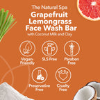 Grapefruit Lemongrass Face Wash Bar | Natural Facial Cleanser for Fresh, Glowing Skin | Vegan, Plastic-Free Skincare