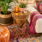 Tamia Wooden Cone Unique Side Table