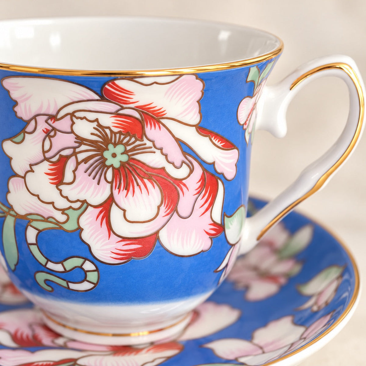 Rosewood Garden Tea Set - Service for 6 (15 Pieces)