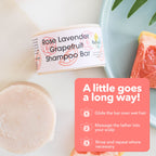 Rose, Lavender & Grapefruit Shampoo Bar | Natural Hair Wash for All Hair Types | Vegan, Plastic-Free Hair Care
