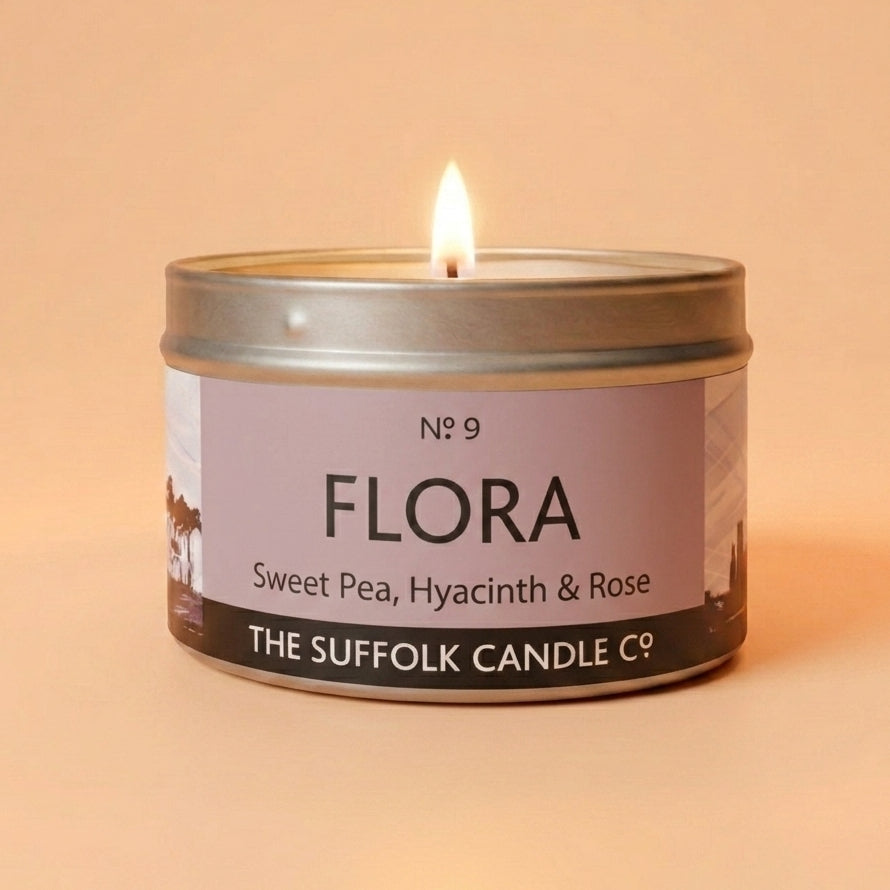 FLORA - Sweet Pea, Hyacinth and Rose - handmade soy candle - 100g