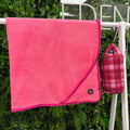 Rose Berry Plaid Dog Towel